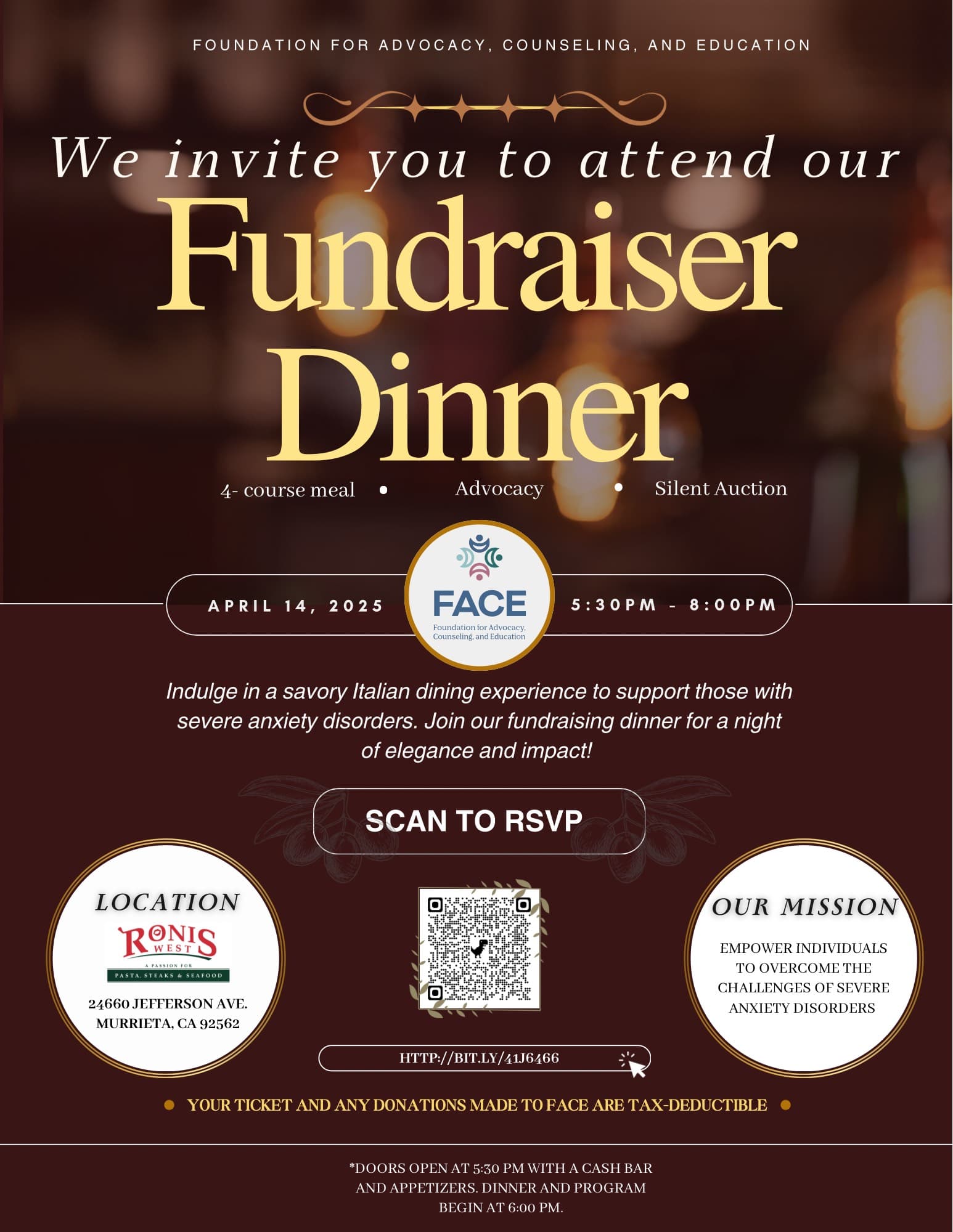 FACE Fundraiser Dinner Tickets